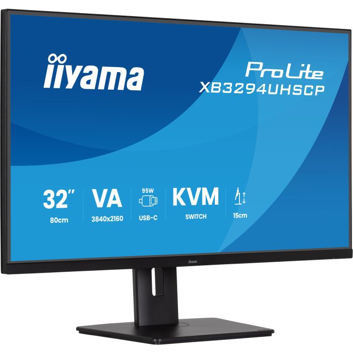 iiyama Monitor ProLite XB3294UHSCP-B1 32" VA-panel, 3840x2160 UHD 60Hz2ms, 400cd/m², SUSB-C(KVM/95W), 2x HDMI, DP, Adaptive Sync