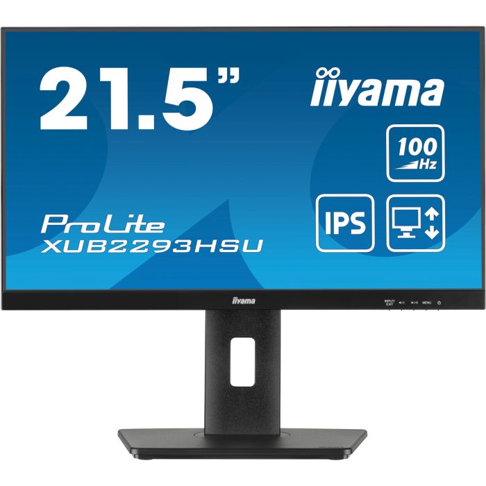 iiyama Monitor ProLite XUB2293HSU-B7 21,5" IPS-panel, 1920x1080 100Hz1ms, 300cd/m², 15cm Height Adj. Stand, Speakers, HDMI, DP
