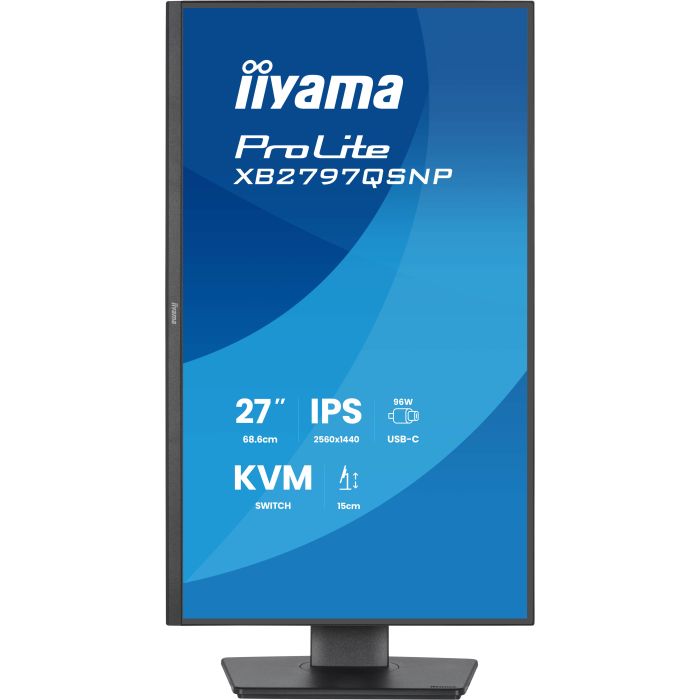 iiyama Monitor ProLite XB2797QSNP-B1 27" IPS-panel, 2560x1440 75Hz1ms, 350cd/m², EyeComfort, USB-C Dock, USB-C, KVM, HDMI, DP