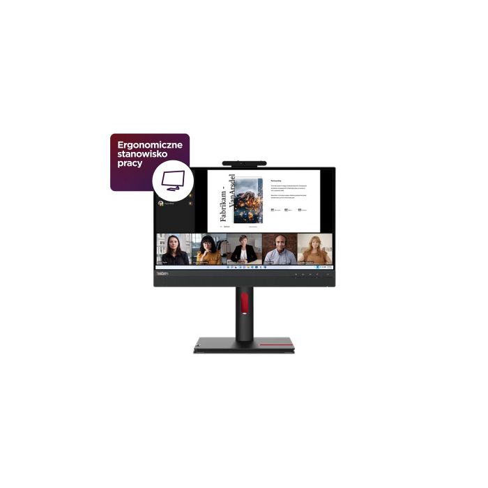 Lenovo Monitor ThinkVision 21.5" TIO22 Gen5 Touch 16:9 Panel IPS 1920 x 1080 Lift Camera & Speakers VGA DP HDMI