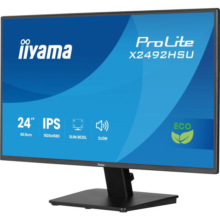 iiyama Monitor ProLite X2492HSU-B1 24" IPS 4-side slim bezel, 1920x1080 120Hz3ms, 300cd/m², Green Choice, EyeComfort/EyeSafe2.0, HDMI, DP