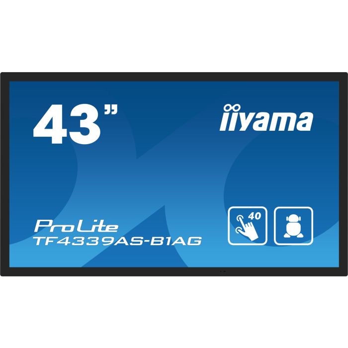 iiyama ProLite TF4339AS-B1AG 43" Touch Screen, 3840x2160, 435cd/m², 24/7, iiSignage², 2x HDMI, DP, AntiGlare, VESA 200x200