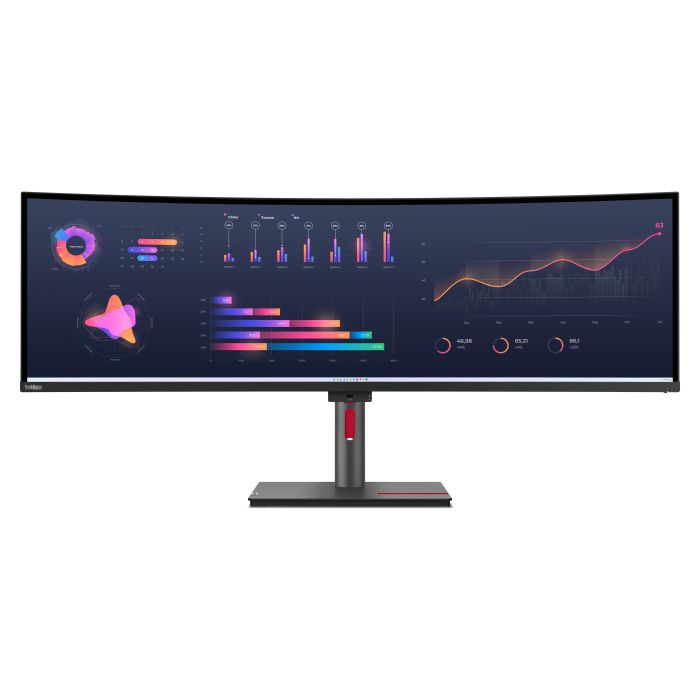 Lenovo Monitor ThinkVision P49w-30 49" 32:9 IPS 5120 x 1440 Curved 4ms 350cd 2000:1 60Hz Dock Speakers Tilt Swivel Lift