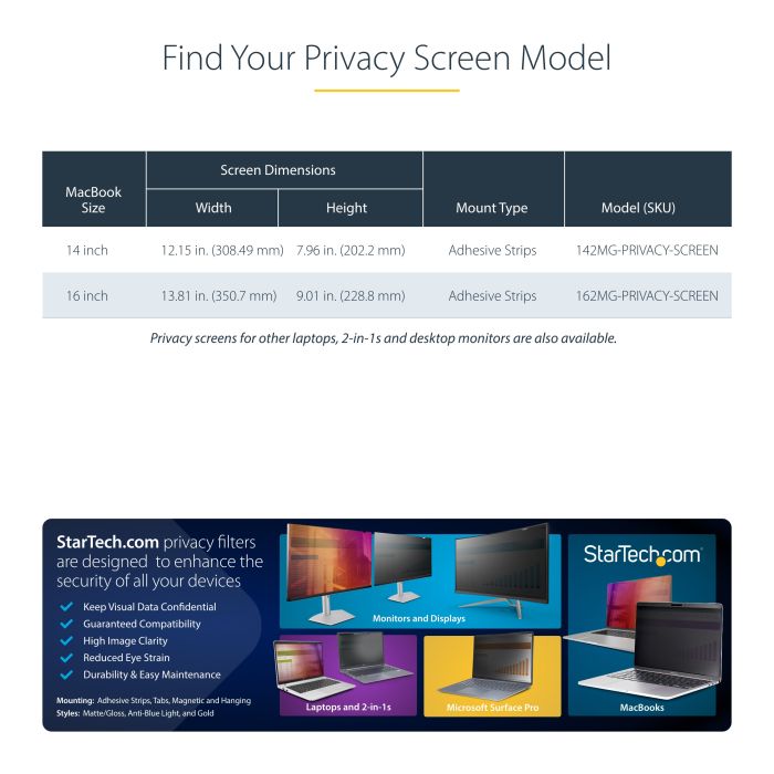 14IN MACBOOK PRIVACY SCREEN/GOLD PRIVACY FILTER/SECURITY SHI