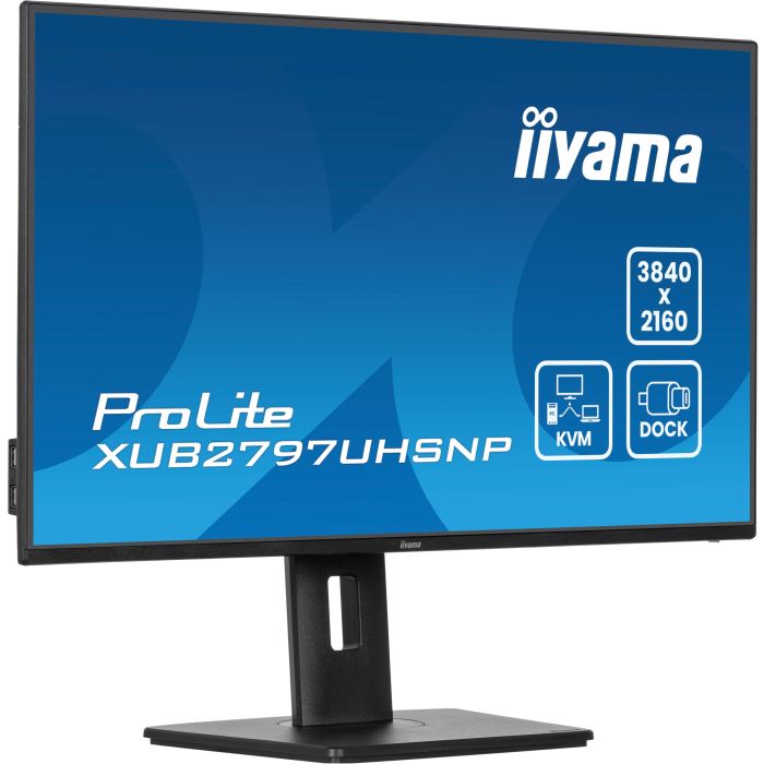 iiyama Monitor ProLite XUB2797UHSNP-B1 27" IPS-panel, 3840x2160 UHD 60Hz4ms, 350cd/m², USB-C Dock, 15cmHeightAdj.Stand, HDMI, DP
