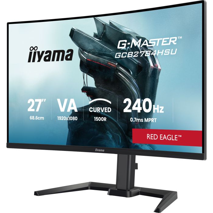 iiyama Red Eagle GCB2784HSU-B1 27" VA-panel, Curved Gaming 1500R, 1920x1080 165Hz1ms, 250cd/m², 2xHDMI, DP, FreeSync Premium
