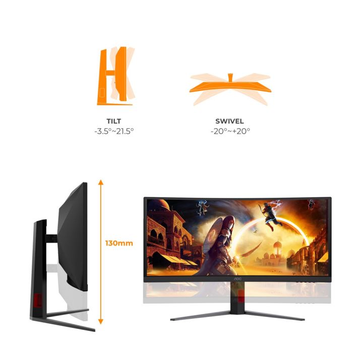 MONITOR AOC LED 34" CU34G4ZCA 250Hz