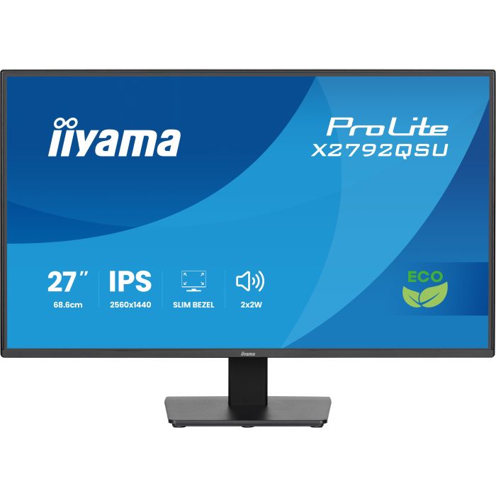 iiyama Monitor ProLite X2792QSU-B1 27" IPS 4-side slim, 2560x1440 120Hz3ms, 1500:1, 350cd/m², Green Choice,HDMI, DP