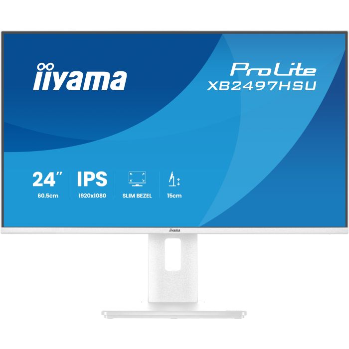 iiyama Monitor ProLite XB2497HSU-W1 24" WH IPS-panel, 1920x1080 120Hz4ms, 350cd/m², 15cmHeight Adj.Stand, HDMI, DP