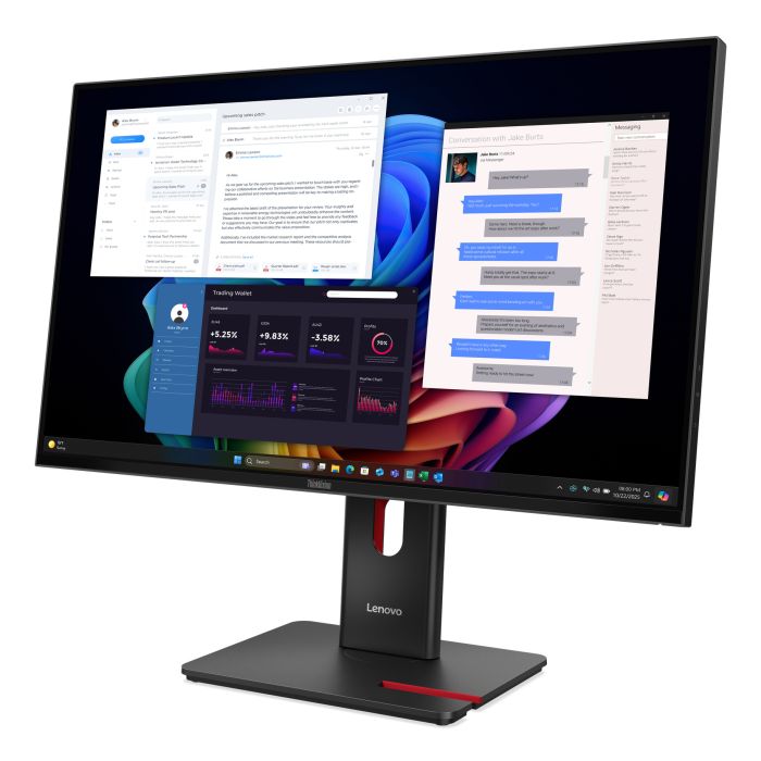 Lenovo Monitor ThinkVision T27UD-40 27" IPS 4K UHD 4ms 350cd 1500:1 60Hz Dock HUB Tilt Swivel Lift Pivot