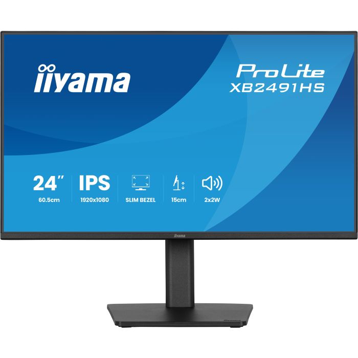 iiyama Monitor ProLite XB2491HS-B1 24" IPS-panel, 1920x1080 120Hz1ms, 350cd/m², 15mcHeight Adj. Stand, HDMI, DP