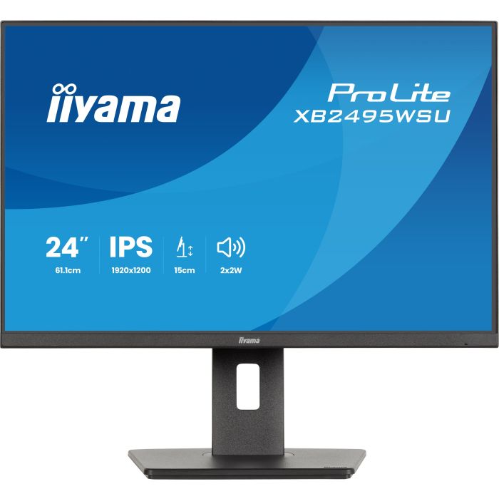 iiyama Monitor ProLite XB2495WSU-B1 24,1" IPS-panel, 1920x1200 100Hz4ms, 350cd/m², 15cmHeightAdj.Stand, HDMI, DP