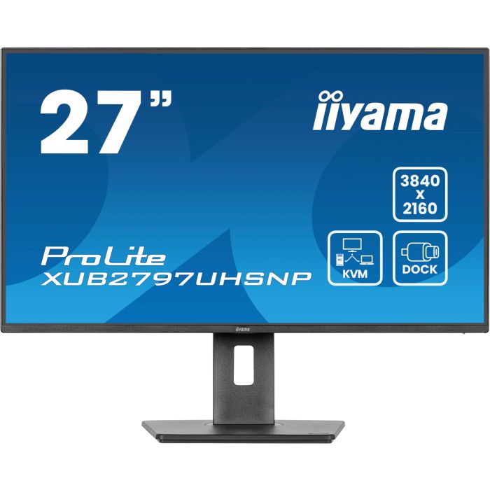 iiyama Monitor ProLite XUB2797UHSNP-B1 27" IPS-panel, 3840x2160 UHD 60Hz4ms, 350cd/m², USB-C Dock, 15cmHeightAdj.Stand, HDMI, DP