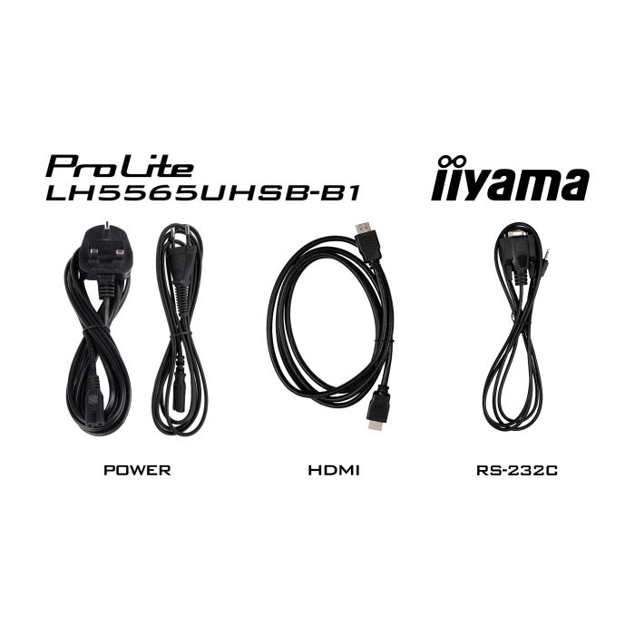 iiyama ProLite LH5565UHSB-B1 55" UHD IPS panel, 3840x2160, 800cd/m², 24/7, iiSignage², 2x HDMI, DP, Land/Port, VESA Mount 400x400