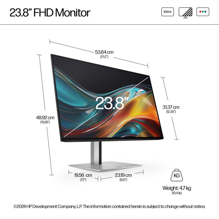 HP S7 PRO 724PF 23.8 ZOLL 16:9/1920X1080 IPS 300CD 1500:1 5MS