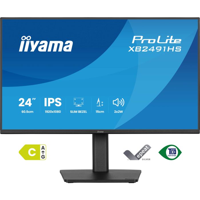 iiyama Monitor ProLite XB2491HS-B1 24" IPS-panel, 1920x1080 120Hz1ms, 350cd/m², 15mcHeight Adj. Stand, HDMI, DP