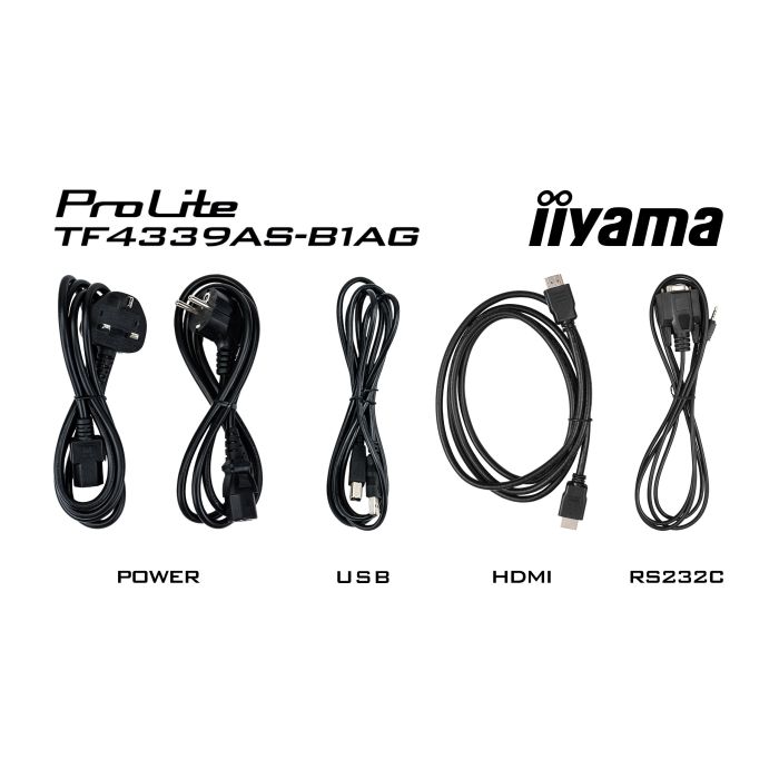 iiyama ProLite TF4339AS-B1AG 43" Touch Screen, 3840x2160, 435cd/m², 24/7, iiSignage², 2x HDMI, DP, AntiGlare, VESA 200x200
