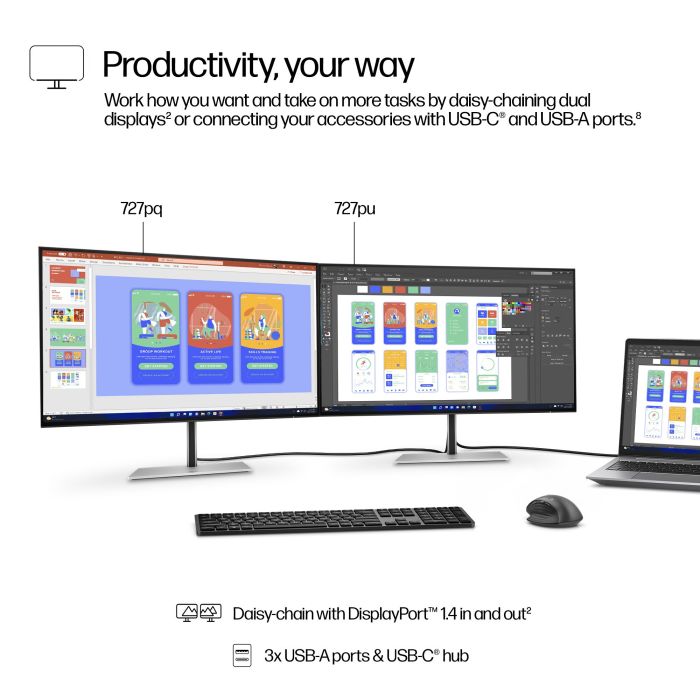 HP S7 Pro 727pq 2560x1440 IPS 5ms DP HDMI USB-C HAS 3/3/0
