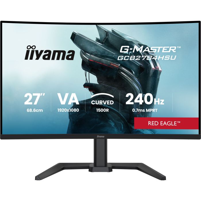 iiyama Red Eagle GCB2784HSU-B1 27" VA-panel, Curved Gaming 1500R, 1920x1080 165Hz1ms, 250cd/m², 2xHDMI, DP, FreeSync Premium