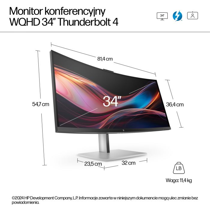 HP S7 Pro 734pm WQHD 3440x1440 IPS 5ms DP USB-C HDMI 3/3/0 Curved