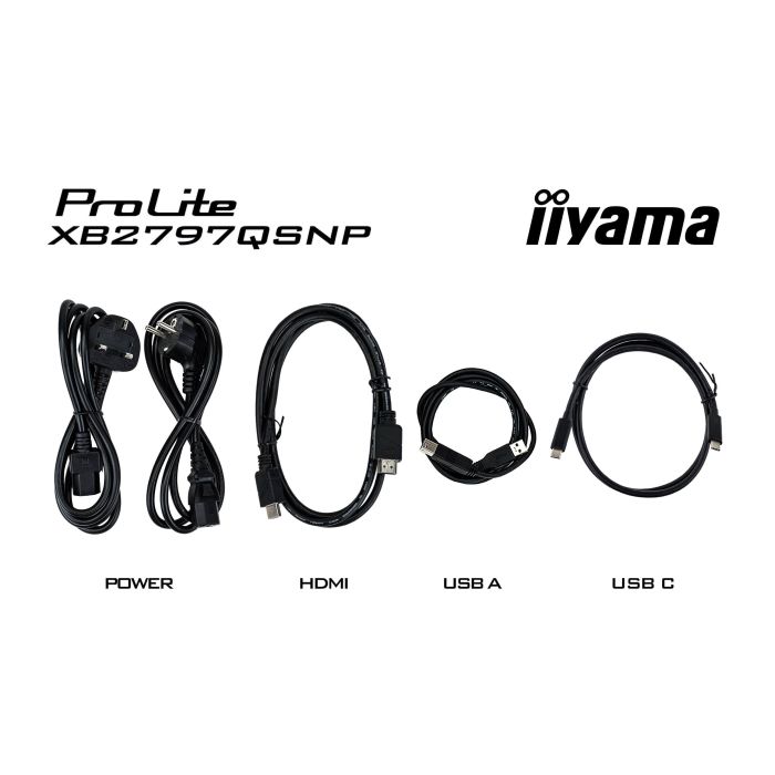 iiyama Monitor ProLite XB2797QSNP-B1 27" IPS-panel, 2560x1440 75Hz1ms, 350cd/m², EyeComfort, USB-C Dock, USB-C, KVM, HDMI, DP