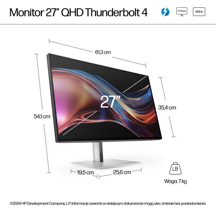HP S7 PRO 727PU 27 ZOLL 16:9/2560X1440 IPS 400CD 2000:1 USB-C