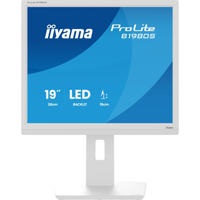 iiyama Monitor ProLite B1980S-W1 19" WH TN-panel, 1280x1024, 250cd/m², 13cm Height Adj. Stand, HDMI, DP