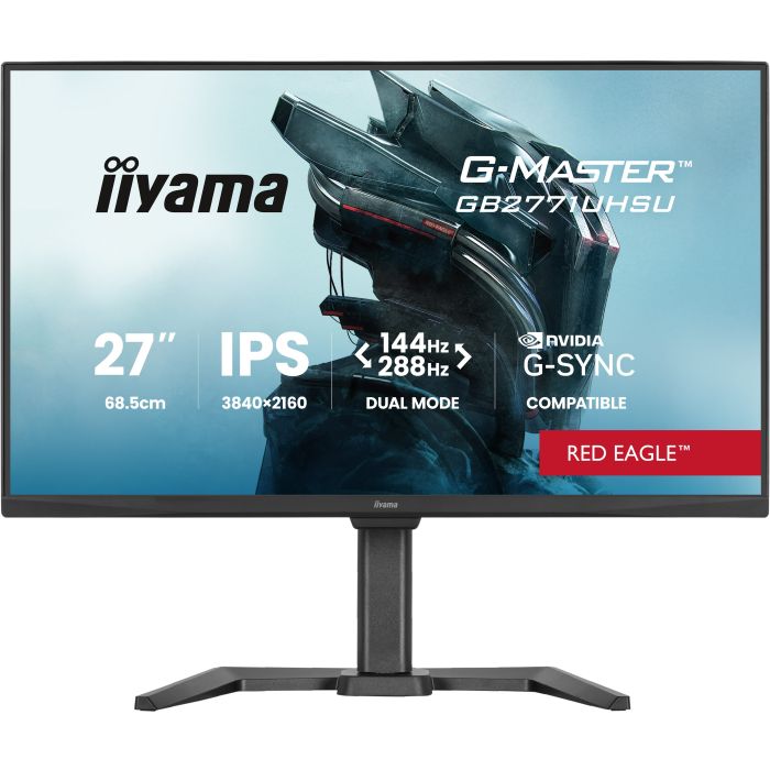 iiyama G-Master Red Eagle GB2771UHSU-B1 27" IPS Gaming, 3840x2160 144Hz0.8ms, DualModeFHD288Hz, 450cd/m², 2xHDMI 2.1, DP, G-SYNC