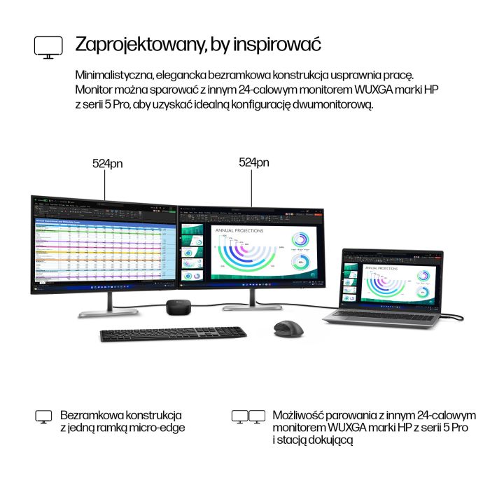 HP S5 PRO 524PN 24 WUXGA 16:10 1920X1200 IPS 350CD 1500:1 5MS DP HDMI 3/3/0