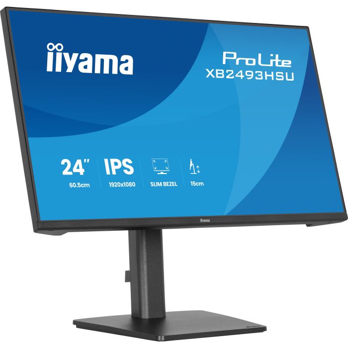 iiyama Monitor ProLite XB2493HSU-B1 24" IPS-panel, 1920x1080 120Hz1ms, 350cd/m², 15cmHeight Adj.Stand, HDMI, DP