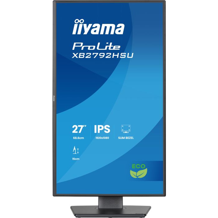 iiyama Monitor ProLite XB2792HSU-B1 27" IPS 4-side slim, 1920x1080 120Hz3ms, 300cd/m², 15cmHeightAdj.Stand, Green Choice, HDMI, DP