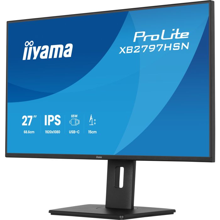 iiyama Monitor ProLite XB2797HSN-B1 27" IPS-panel, 1920x1080 100Hz1ms, 350cd/m², USB-C Dock, 15cmHeightAdj.StandHDMI, DP