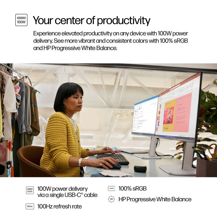 HP S5 PRO 524PU 23.8 FHD 16:9 1920X1080 IPS 350CD 1500:1 USB-C DP HDMI 3/3/0