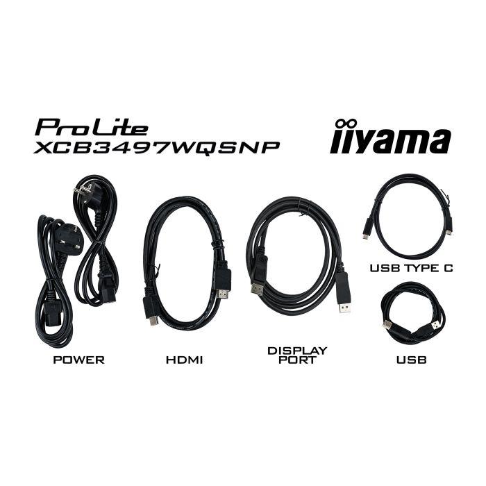 iiyama Monitor ProLite XCB3497WQSNP-B1 34" UW Curved VA-panel, 3440x1440 120Hz0,4ms, 350cd/m², USB-C Dock, 2xHDMI, DP, Adaptive Sync