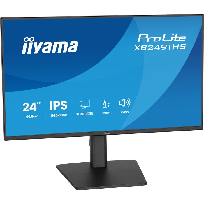 iiyama Monitor ProLite XB2491HS-B1 24" IPS-panel, 1920x1080 120Hz1ms, 350cd/m², 15mcHeight Adj. Stand, HDMI, DP