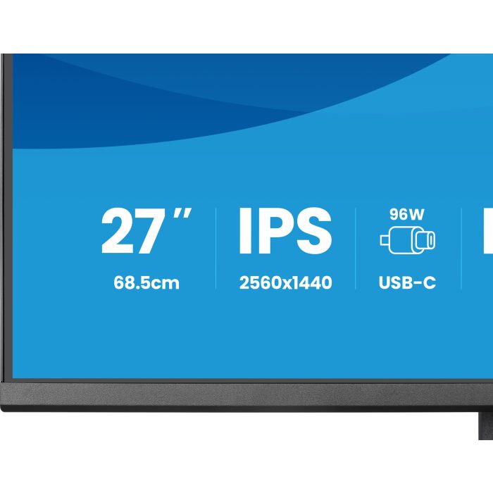 iiyama Monitor ProLite XB2797QSNPH-B1 27" IPS-panel, 2560x1440 75Hz1ms, 350cd/m², EyeComfort, USB-C Dock, Webcam 5MP,KVM LAN, HDMI, DP