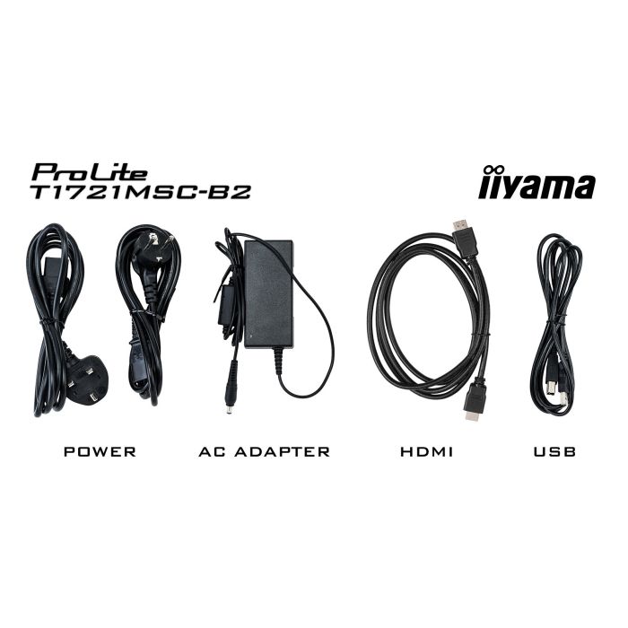 iiyama ProLite Touch Screen T1721MSC-B2 17" TN-panel, 1280x1024, 230cd/m², VGA, HDMI, Speakers, PCAP Bezel Free Front, 10P Touch