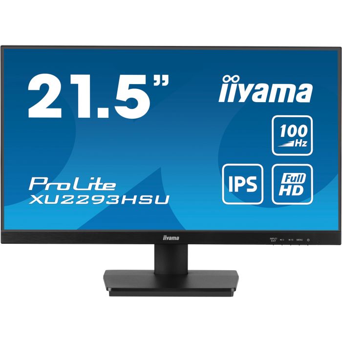 iiyama Monitor ProLite XU2293HSU-B7 21,5" IPS-panel, 1920x1080 100Hz, 300cd/m², Speakers, HDMI, DP, 1ms MPRT, USB 2x2.0