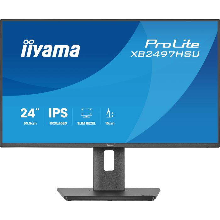 iiyama Monitor ProLite XB2497HSU-B1 24" IPS-panel, 1920x1080 120Hz4ms, 350cd/m², 15cmHeight Adj.Stand, HDMI, DP