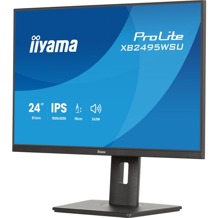 iiyama Monitor ProLite XB2495WSU-B1 24,1" IPS-panel, 1920x1200 100Hz4ms, 350cd/m², 15cmHeightAdj.Stand, HDMI, DP