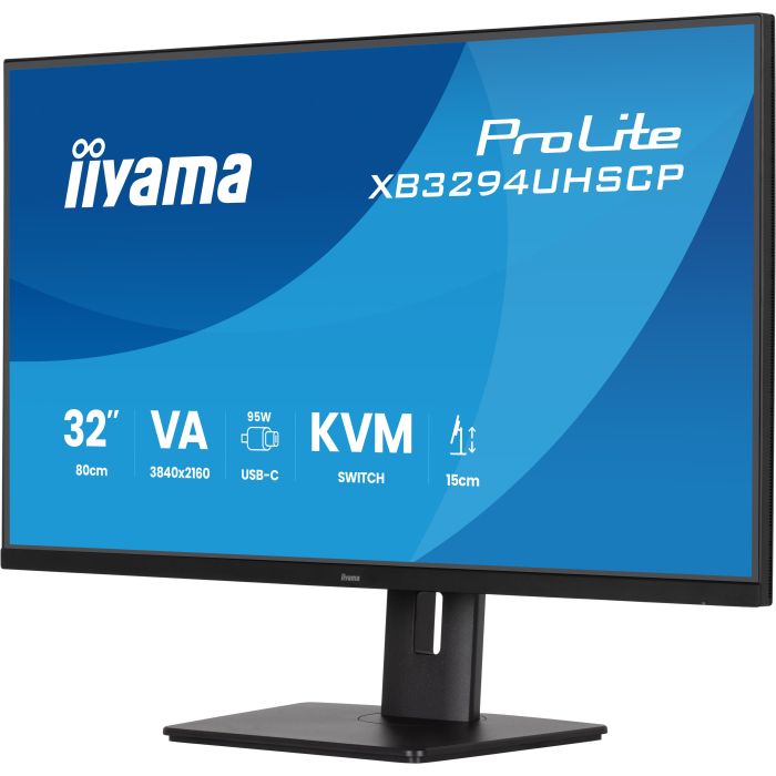 iiyama Monitor ProLite XB3294UHSCP-B1 32" VA-panel, 3840x2160 UHD 60Hz2ms, 400cd/m², SUSB-C(KVM/95W), 2x HDMI, DP, Adaptive Sync