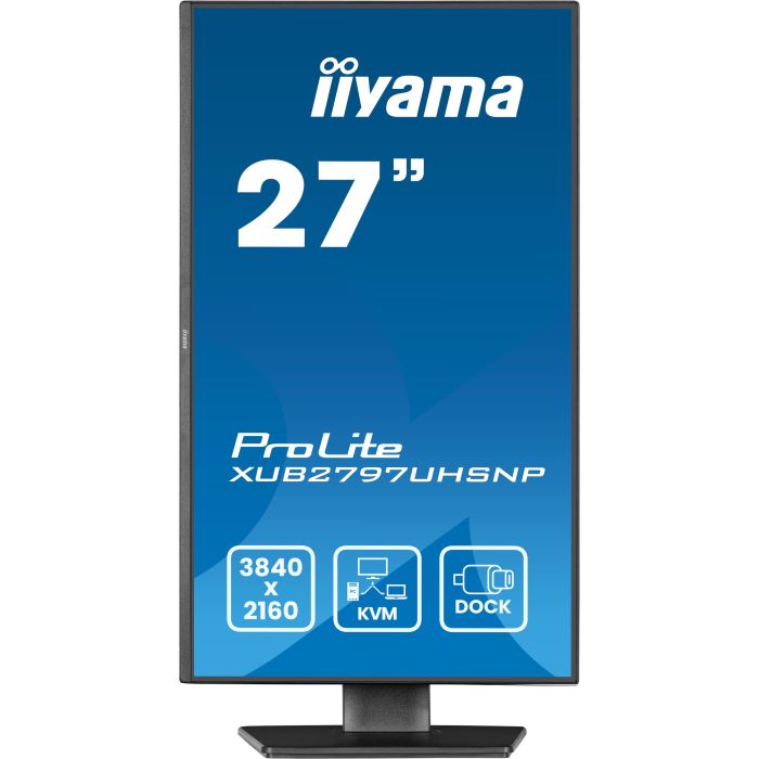 iiyama Monitor ProLite XUB2797UHSNP-B1 27" IPS-panel, 3840x2160 UHD 60Hz4ms, 350cd/m², USB-C Dock, 15cmHeightAdj.Stand, HDMI, DP