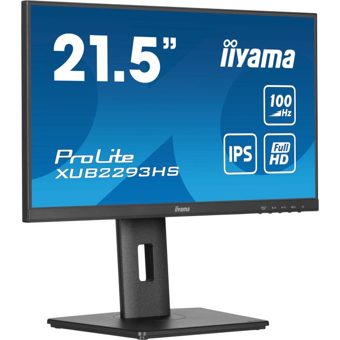 iiyama Monitor ProLite XUB2293HS-B6 21,5" IPS-panel, 1920x10808 100Hz1ms, 300cd/m², Speakers, HDMI, DP, HAS FlickerFree FreeSync