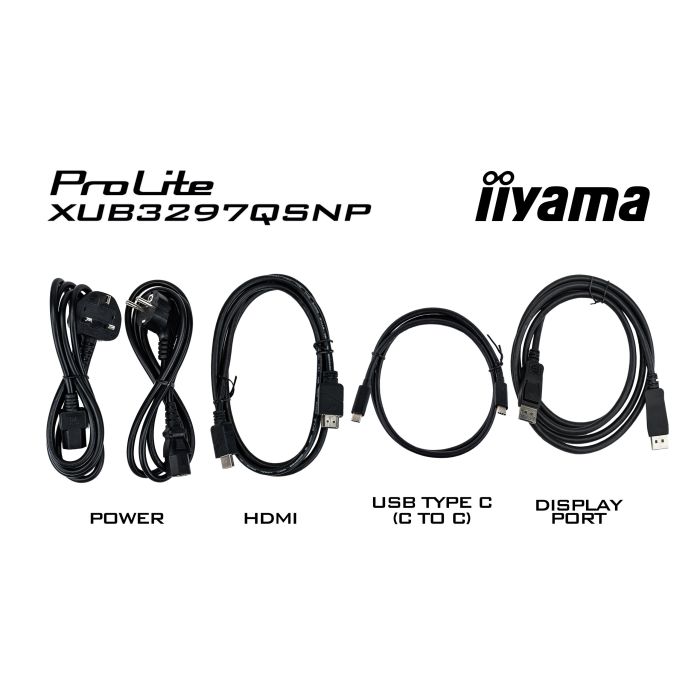 iiyama Monitor ProLite XUB3297QSNP-B1 32" IPS-panel, 2560x1440 100Hz1ms , 350cd/m², USB-C Dock, KVM LAN, HDMI, DP