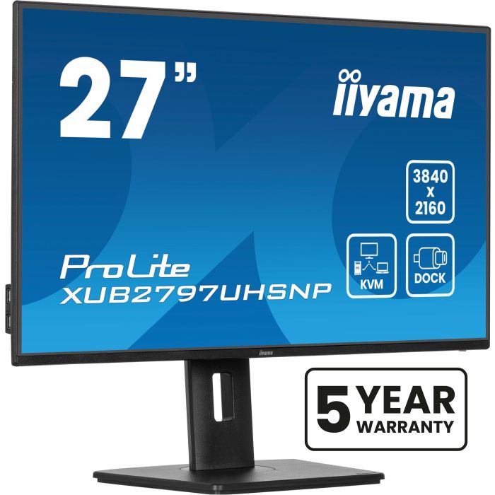 iiyama Monitor ProLite XUB2797UHSNP-B1 27" IPS-panel, 3840x2160 UHD 60Hz4ms, 350cd/m², USB-C Dock, 15cmHeightAdj.Stand, HDMI, DP