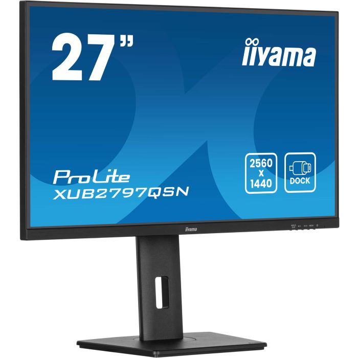 iiyama ProLite XUB2797QSN-B2 27" IPS-panel WQHD, 2560x1440, 100Hz, 1ms, HDMI, DP, USB-C Dock, Flicker-Free