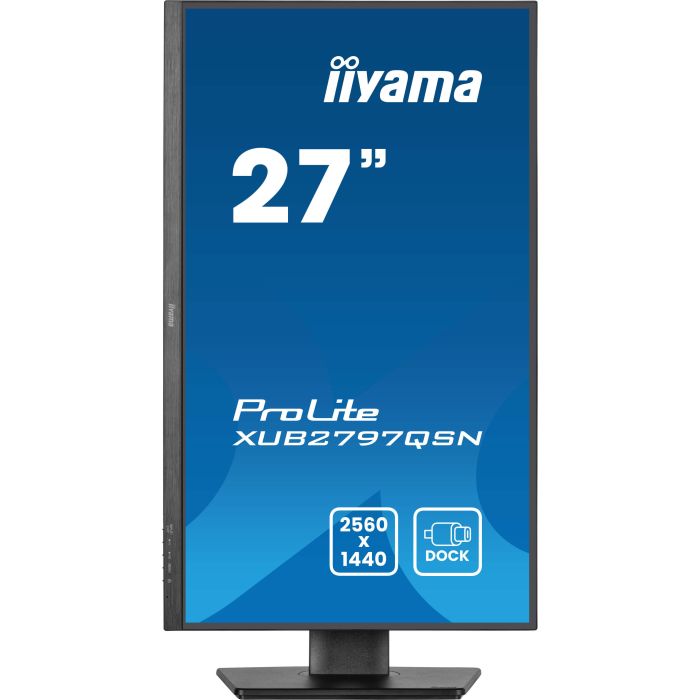 iiyama ProLite XUB2797QSN-B2 27" IPS-panel WQHD, 2560x1440, 100Hz, 1ms, HDMI, DP, USB-C Dock, Flicker-Free