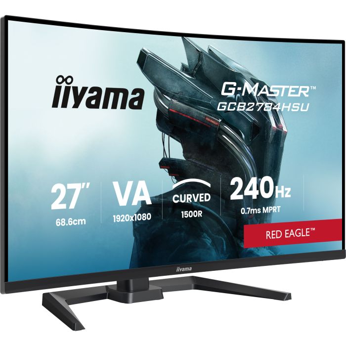 iiyama Red Eagle GCB2784HSU-B1 27" VA-panel, Curved Gaming 1500R, 1920x1080 165Hz1ms, 250cd/m², 2xHDMI, DP, FreeSync Premium