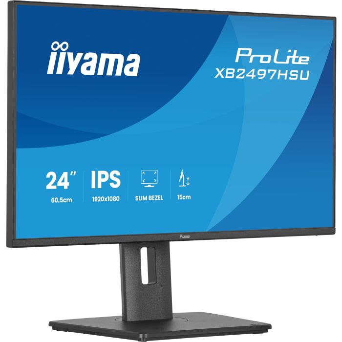 iiyama Monitor ProLite XB2497HSU-B1 24" IPS-panel, 1920x1080 120Hz4ms, 350cd/m², 15cmHeight Adj.Stand, HDMI, DP