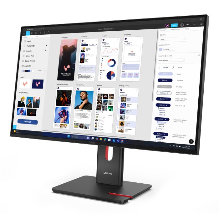 Lenovo Monitor ThinkVision T32UD-40 31,5" IPS 4K UHD 4ms 350cd 1500:1 60Hz Dock HUB Tilt Swivel Lift Pivot